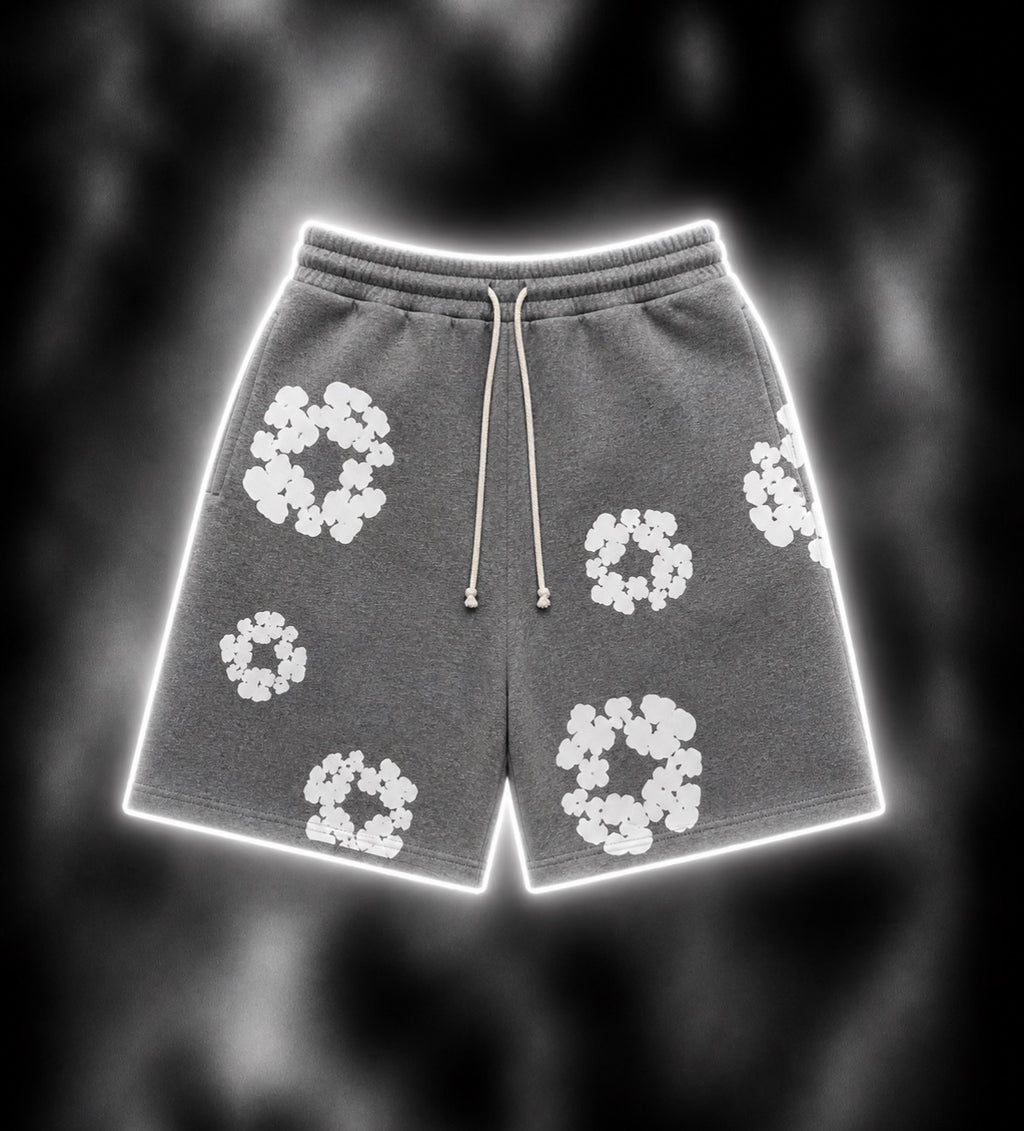 grey shorts